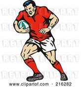 Clip Art of Retro Rugby Football Player - 49 by Patrimonio