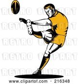 Clip Art of Retro Rugby Football Player - 5 by Patrimonio