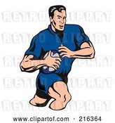 Clip Art of Retro Rugby Football Player - 51 by Patrimonio
