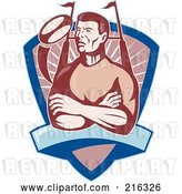 Clip Art of Retro Rugby Football Player - 53 by Patrimonio