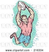 Clip Art of Retro Rugby Football Player - 55 by Patrimonio