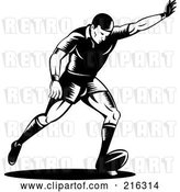 Clip Art of Retro Rugby Football Player - 58 by Patrimonio