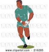 Clip Art of Retro Rugby Football Player - 61 by Patrimonio