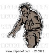 Clip Art of Retro Rugby Football Player - 71 by Patrimonio
