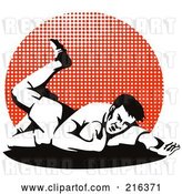 Clip Art of Retro Rugby Football Player - 72 by Patrimonio