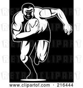 Clip Art of Retro Rugby Football Player - 76 by Patrimonio