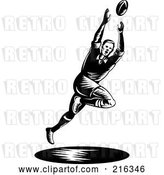 Clip Art of Retro Rugby Football Player - 8 by Patrimonio
