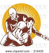 Clip Art of Retro Rugby Football Players in Action - 8 by Patrimonio