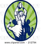 Clip Art of Retro Rugby Lineout Logo by Patrimonio
