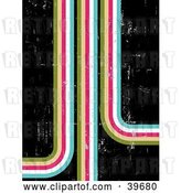 Clip Art of Retro Scratched Grunge Background of Striped Paths Going in Different Directions, on Black by KJ Pargeter