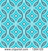 Clip Art of Retro Seamless Blue Diamond Damask Pattern Background by Arena Creative