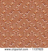 Clip Art of Retro Seamless Orange Truchet Tile Texture Background Pattern Version 5 by