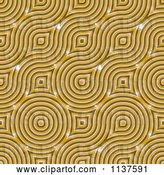 Clip Art of Retro Seamless Yellow Truchet Tile Texture Background Pattern by