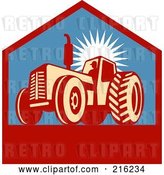 Clip Art of Retro Tractor Logo by Patrimonio
