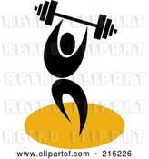 Clip Art of Retro Weight Lifter with a Barbell by Patrimonio