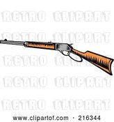 Clip Art of Retro Woodcut Rifle by Patrimonio