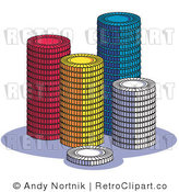 Clip Art Poker Chips Royalty Free Retro Vector by Andy Nortnik