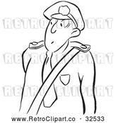 Clipart of a Surprised Retro Police Officer by Picsburg