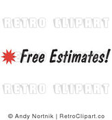 Royalty Free Retro Vector Clip Art of a Free Estimates Sign by Andy Nortnik