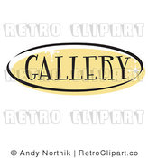 Royalty Free Retro Vector Clip Art of a Gallery Website Button by Andy Nortnik