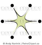 Royalty Free Retro Vector Clip Art of a Green Burst by Andy Nortnik