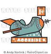 Royalty Free Retro Vector Clip Art of a Moonride Rocket by Andy Nortnik