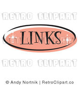 Royalty Free Retro Vector Clip Art of a Pink Links Website Button by Andy Nortnik