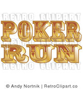 Royalty Free Retro Vector Clip Art of a Poker Run Sign by Andy Nortnik