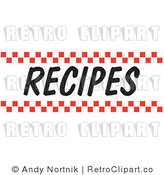 Royalty Free Retro Vector Clip Art of a Recipes Sign by Andy Nortnik