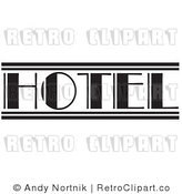Royalty Free Retro Vector Clip Art of a Retro Hotel Sign by Andy Nortnik