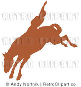 Royalty Free Retro Vector Clip Art of a Rodeo Cowboy by Andy Nortnik