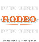 Royalty Free Retro Vector Clip Art of a Rodeo Sign by Andy Nortnik