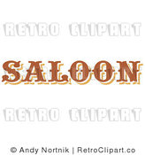 Royalty Free Retro Vector Clip Art of a Saloon Sign by Andy Nortnik