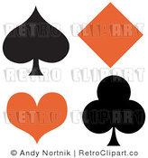 Royalty Free Retro Vector Clip Art of a Spade, Diamond, Heart and Club by Andy Nortnik