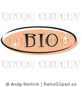 Royalty Free Retro Vector Clip Art of a Tan Bio Website Button by Andy Nortnik
