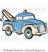 Royalty Free Retro Vector Clip Art of a Tow Truck by Andy Nortnik