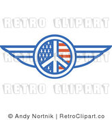 Royalty Free Retro Vector Clip Art of a Winged Peace by Andy Nortnik
