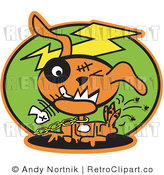 Royalty Free Retro Vector Clip Art of an Itchy Dog by Andy Nortnik