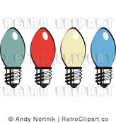 Royalty Free Retro Vector Clip Art of Christmas Lights by Andy Nortnik