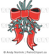 Royalty Free Retro Vector Clip Art of Mistletoe by Andy Nortnik