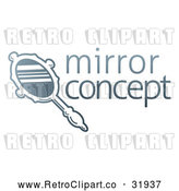 Vector Clip Art of a Gradient Retro Hand Mirror - Sample Text by AtStockIllustration