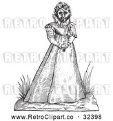 Vector Clip Art of a Hairy Retro Woman Maphoon Creature by Picsburg