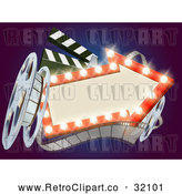 Vector Clip Art of a Retro 3d Film Reel by AtStockIllustration