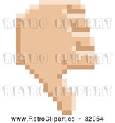 Vector Clip Art of a Retro 8 Bit Pixel Art Styled Hand Giving a Thumb down by AtStockIllustration