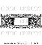 Vector Clip Art of a Retro Black and White Rococo Frame by AtStockIllustration