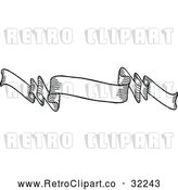 Vector Clip Art of a Retro Black Banner Design Element by AtStockIllustration