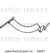 Vector Clip Art of a Retro Black Banner Design Element by AtStockIllustration