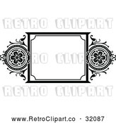 Vector Clip Art of a Retro Black Floral Frame by AtStockIllustration