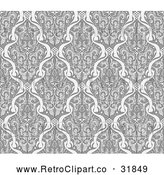 Vector Clip Art of a Retro Black Grayscale Seamless Middle Eastern Pattern by AtStockIllustration