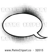 Vector Clip Art of a Retro Black Pop Art Comic Styled Speech Balloon by AtStockIllustration